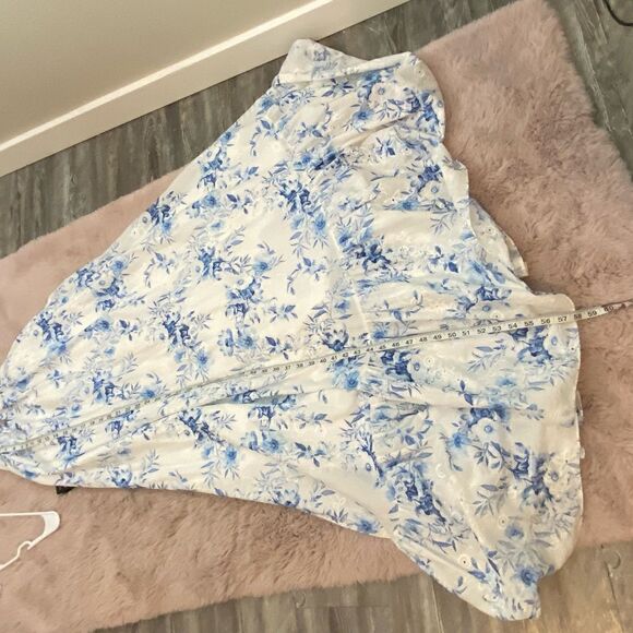 One 33 Social Print Eyelet Floral Maxi Dress Size 4 - Picture 10 of 14